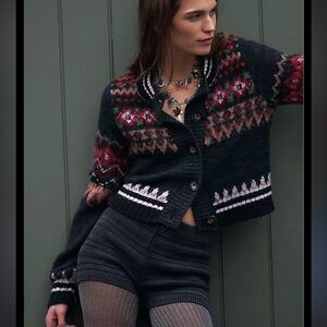 NWOT Free People Millie Cardi in Black